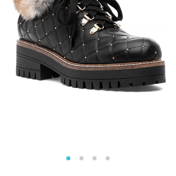 Women’s Winter 275 Central Quilted & Rhinestone Black Leather Boots Sz 9 NWOT - Picture 8 of 10